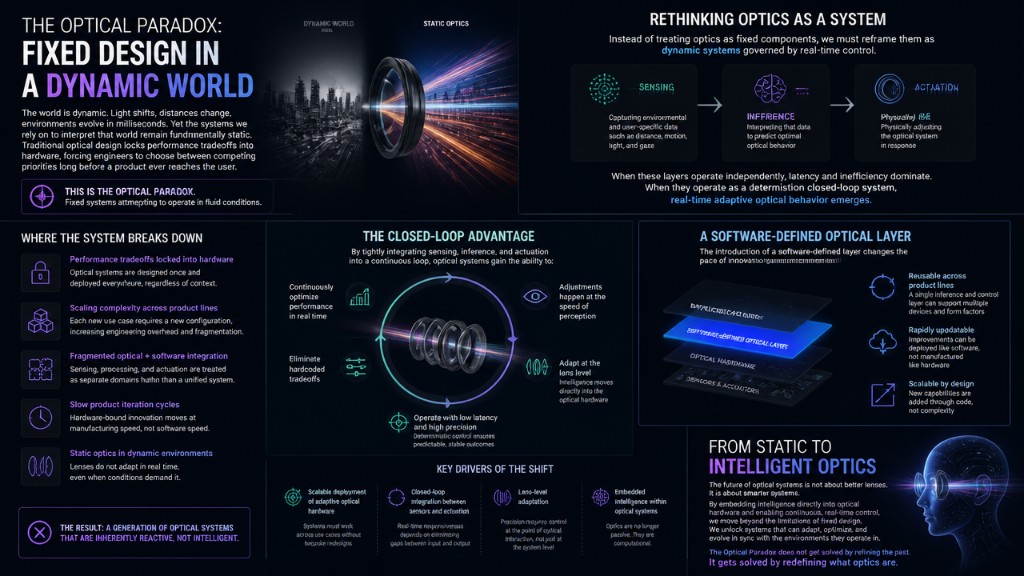 Infographic: the optical paradox—fixed design in a dynamic world